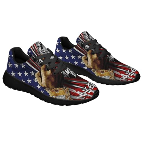Sonzj-II Native American Flag Shoes Men Women Breathable Running Tennis Gym Walking Sneakers 6
