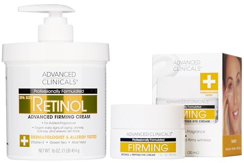Advanced Clinicals Collagen Peptides Body Lotion & Face Moisturizer | Peptide Infused Collagen Lotion For Women & Men Helps Improve Look Of Crepey Skin, Wrinkles, & Uneven Dry Skin Texture, 16 Ounce