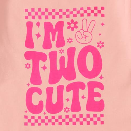 2. Geburtstag Mädchen Tshirt “Two Cute” Drucker T-Shirt Zweiter Geburtstags Shirt 2 Jahre Kinderkleidung Geburtstagsfeier Outfits Sommer Kurzarm Top Niedlich Rundhals Shirts(2 Jahr,Rosa1-2)