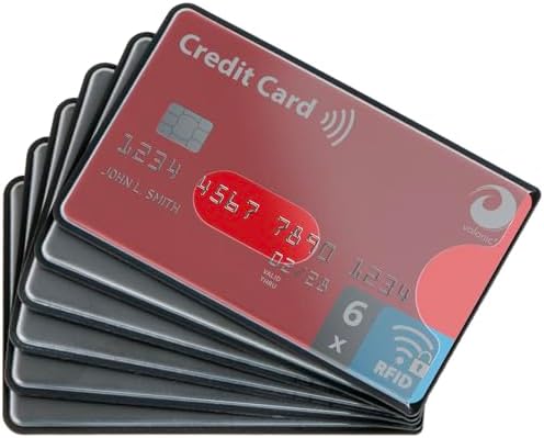 valonic - Set of 6 RFID Blocking Sleeves for Fraud Protection/Identity Theft Prevention​ - Credit Card Protector Sleeve for Wallet - Protection Block for NFC Cards​