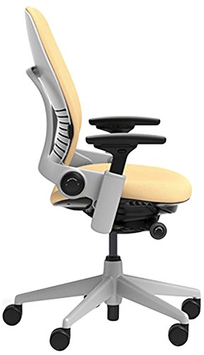 Image of Steelcase Leap Chair with Platinum Base & Hard Floor Caster, Barley
