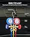 Orion Motor Tech AC Gauges, AC Manifold Gauge Set for R134a R12 R502 Refrigerant, 3 Way Car with 5FT Hoses Couplers & Adapter, Puncturing & Self Sealing Can Tap Freon Charge Kit