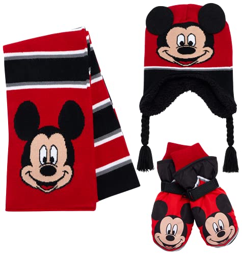 Gorro y guantes de Mickey Mouse para abrigar a niños de 2 a 4 años y evitar el frío