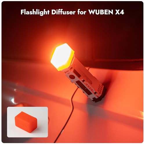 Image of WUBEN AC3 Flashlight Diffuser Durable, Lamp Caps for X2Pro /X4 Flashlight, for Camping, Emergencies and Outdoor (Red)