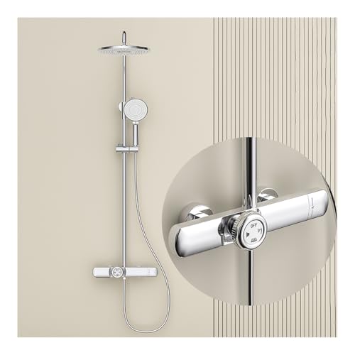 Kit de douche extérieur thermostatique à 3 fonctions et robinets de baignoire combo portable