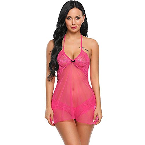 Vêtements de nuit licou en dentelle avec ouverture dos pour couple