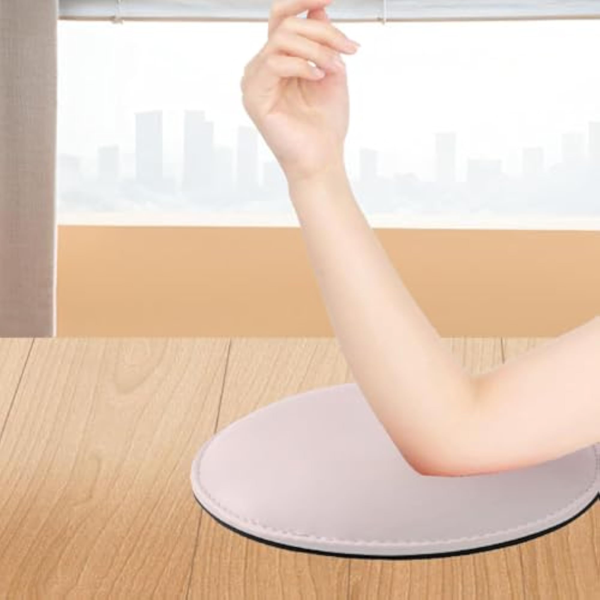 Elbow Hand Rest Non Slip Easy to Clean PU Leather Nail Support Round