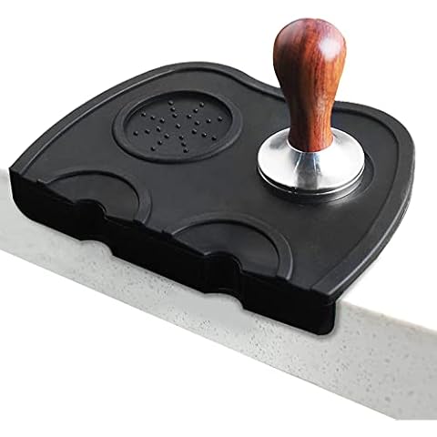 ZARSIO Silicone Coffee Tamper Mat Anti-Slip Espresso Tamping Mat Barista Tool 8.2 Inch X 5.9 Inch, Black Cover