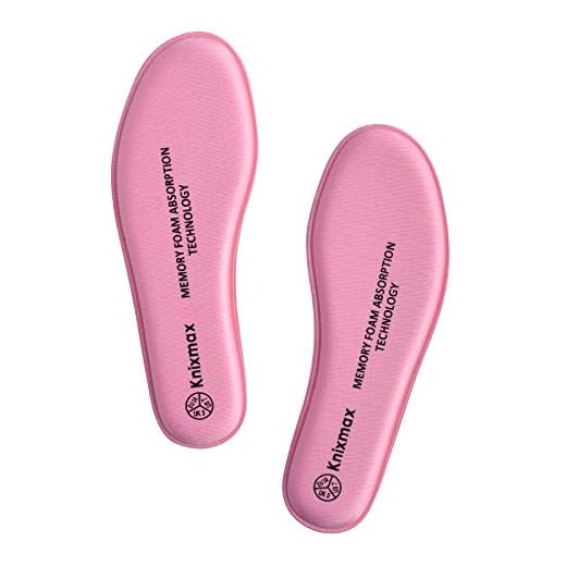 Knixmax Plantillas Memory Foam para Zapatos de Mujer y Hombre, Plantillas Confort Amortiguadoras Cómodas y Flexibles para Trabajo, Deportes, Caminar, Senderismo, EU40 Rosa