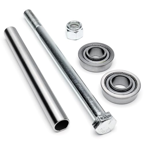 Stainless Steel Front Axle 025-0008-00 022-7009-00 Shielded Wheel Bearings & 7.5" Bolt 025-0008-00 022-7009-00 018-0035-00 for BadBoy fits all MZ MZ-Magnum MZ-Rambler Walk-Behind Raider Bad Boy Mowers