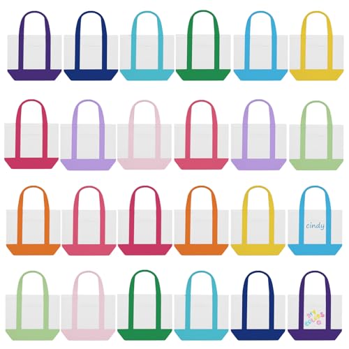 Eccliy 12 Pcs Mini Canvas Tote Bags 13" x 11"