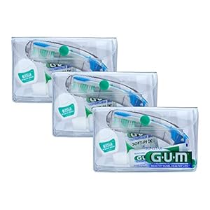 GUM reisset met opvouwbare reistandenborstel, GUM Original White tandpasta, tandzijde en GUM SOFT-PICKS interdentale reiniger / Voor een grondige gebitsverzorging zoals thuis / Geschikt voor handbagage / 3 stuks