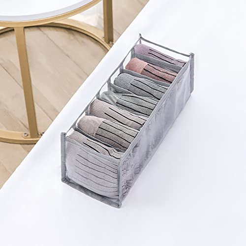 Boîte De Rangement, Organisateur De Sous-Vêtements Avec Compartiments, Sac De Rangement De Placard De Diviseur De Diviseur D'organisateur De Tiroir Pliable,Gris,7 Grids Cover