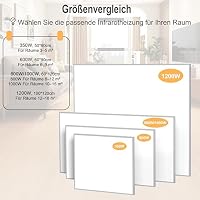 Infrarotheizung Standgerät 600W mit Thermostat und App, Wandheizung 6–9 m² – Ansicht 7