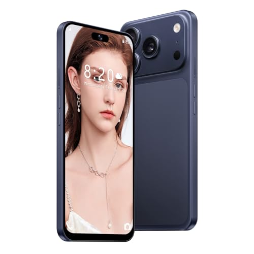 JtQtJ 4G Dual SIM Smartphone mit 6,6 Zoll InCell HD-Bildschirm, 4GB+32GB Speicher (bis 256GB erweiterbar), 5000mAh Akku, 16MP Kamera & Face ID, Type-C & OTG Funktion (Blue)