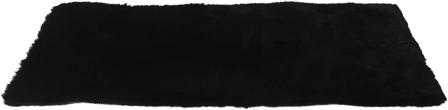 LIFKOME Black Plush Vanity Cover Rectangular Tabletop Protector Mat