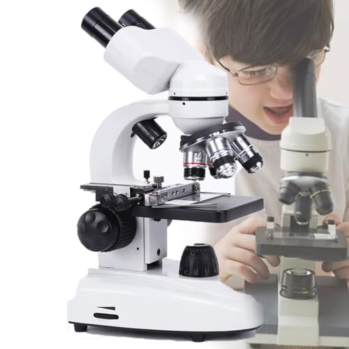 GSWWJG microscope,microscope for adults,Compound Binocular Microscope,High-Power Biological Microscope for Adults,with Slides Set & Phone Adapter,Electronic eyepiece,Display screen