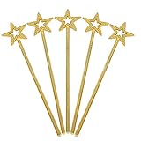 ORIONE 5PCS Costume Props Star Magic Wand Angel Fairy Wands Sticks (Gold)