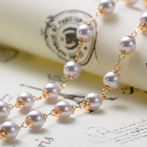 Loyata Gold Bracelet 14K Gold Plated Dainty Pearl Chain Handmade Simple Jewelry Gift For Women #TOP3