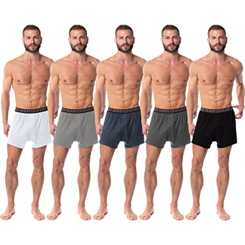 AMERICAN HEAVEN Boxers for Men | 5 Pack Cotton Rayon Stretch Cool Comfortable Breathable Boxer Short Underwear2