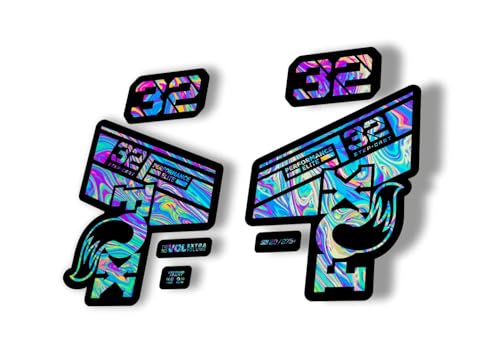 Fork Replacement Decal Sticker Compatibale for Fox 32 2021 Step Cast Elite Series Oil Slick 1 (Matte)
