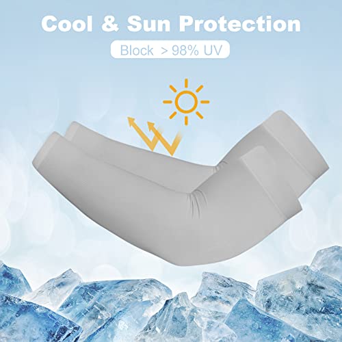 Mangas de brazo para evitar quemaduras solares con seda de hielo XXL 7