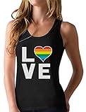 TeeStars Gay Love - Rainbow Heart Gay & Lesbian Pride Racerback Tank Top Medium Black