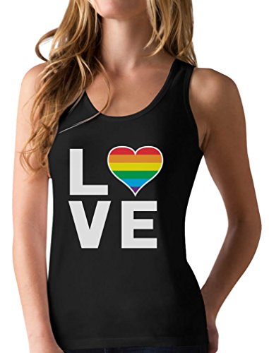 Gay Love Rainbow Heart Tank Top Gay Pride Awareness Racerback Tank Top Small