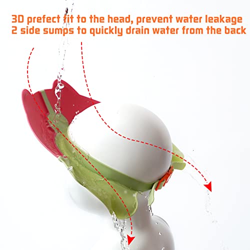 Reidio Baby Shower Cap Bathing Protection Silicone Adjustable Foldable Hair Washing Hat Shampoo Cap For Baby Toddler Kid Portable (Pink) #TOP4