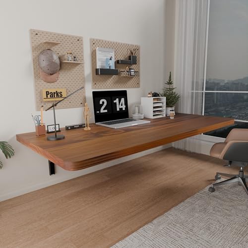 IAE Floating Wall Mounted Folding Table Desk with Pine Wood,48