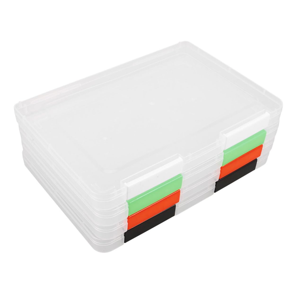 Dokumentenaufbewahrungsbox A4 4 Stück aus Kunststoff, Transparente Aktenbox | Leicht, Stapelbar und Tragbar, für Büro und Schule, Einschulung Feier Passend