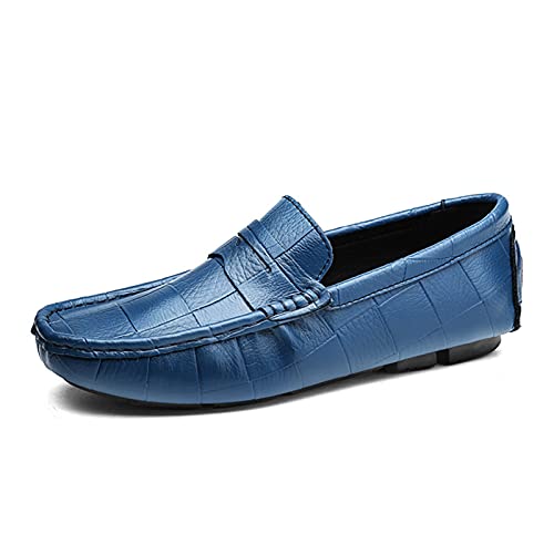 Shoe Mens Loafers Round Toe Faux Crocodile Leather Penny Loafer Resistant Flexible Anti-slip Comfortable Flat Heel Fashion Slip On