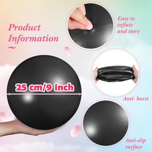 Image of 4 Pcs Small Exercise Pilates Ball Bulk 9 Inch Mini Yoga Balls Anti Burst and Slip for Stability, Fitness, Physical Therapy, Stretching & Core Workout at Home Gym Office Class