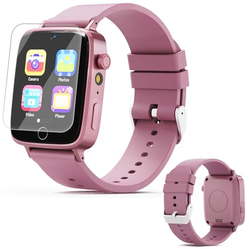 Image of Kids Games Watch, Smart Kids Watch with 26 Puzzle Games, Touch Screen, Alarm Clock, HD Camera, Toys for Ages 4-12 Years Old, Birthday Gift for Girls(Pink)