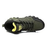 WOWEI Wanderstiefel Wanderschuhe wasserdichte Outdoor Sportlich Gleitsicher Bequem Leicht Bergstiefel Trekking Schuhe Damen Herren Wanderhalbschuhe, Armee Grün-1, 39 EU