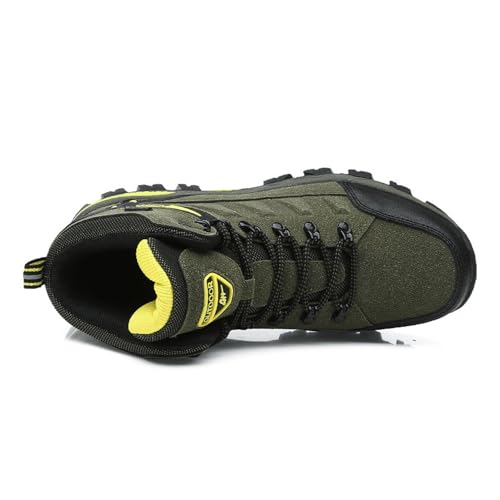 WOWEI Wanderstiefel Wanderschuhe wasserdichte Outdoor Sportlich Gleitsicher Bequem Leicht Bergstiefel Trekking Schuhe Damen Herren Wanderhalbschuhe, Armee Grün-1, 39 EU