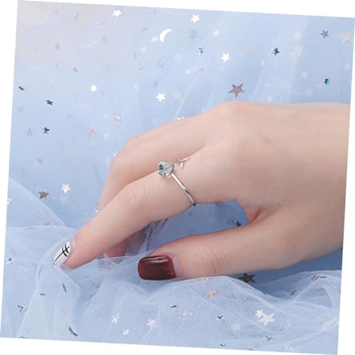 TENDYCOCO 3 Peças Joias Para Casais Joias Oceano Anéis Para Casais Anéis De Gema De Cristal Azul Ane