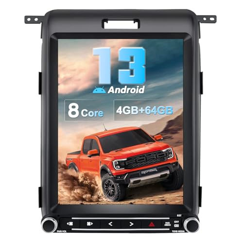 Car Stereo Radio Upgrade Dash Kit for Ford F150 2013 2014,Wireless CarPlay Android Auto, 4GB+64GB Qualcomm 6125 Octa-core 12.1 Inch Touch Screen, GPS, Bluetooth,4G/WiFi, SWC,MirrorLink