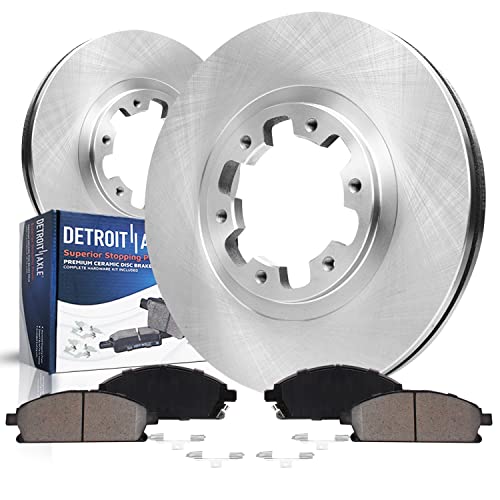 Image of Detroit Axle - Front Brake Kit for Chevrolet Colorado GMC Canyon Isuzu I-280 I-290 I-350 I-370 Replacement Disc Brake Rotors and Ceramic Brake Pads: 11.02'' inch Rotors