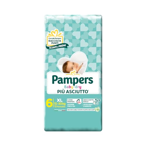 Pampers Babydry Flash Taglia 6 Extralarge 15-30 Kg 13 Pannolini