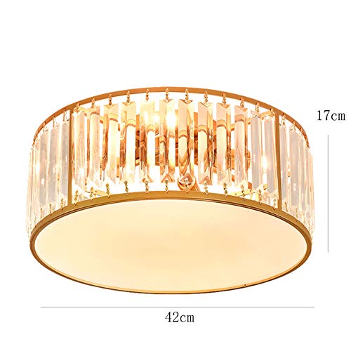 Plafonnier rond type carré led cristal doré de style simple - 2