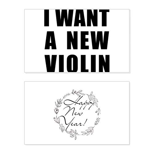 Tarjeta conmemorativa de Año Nuevo con diseño exclusivo I Want A New Violin