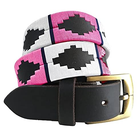 Carlos Diaz Cinturón Polo de Cuero Bordado Marrón Cover