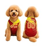 Camiseta Personalizada para Perros, Copa Mundial de Fútbol 2026 España, Camiseta Personalizada para Mascotas con Número y Nombre, Tallas XS-5XL, Regalo Ideal para Mascotas