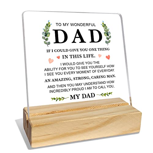 Dad Gifts From Daughter Son Kids, Dad Birthday Fathers Day Christmas Day Gifts For Father, Best Dad Ever Gifts, Thank You Gifts For Dad, To My Wonderful Dad, Desk Acrylic Decor #TOP8