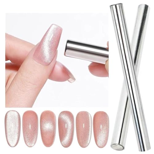 Image of THR3E STROKES 5 Pieces Cat Eye Nail Magnet for Magnetic Gel Polish - Wood Stick Design Tool for DIY Home, Salon, Studio (5PCS MINI SET)