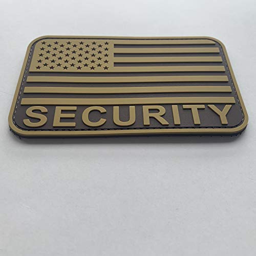uuKen Tan Security Flag Patch Private Guard Officer Forces 5x3 inches for Security Uniforms Tactical Vest Backpacks (Tan, L5\"x3\") - Thumbnail 5