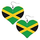 Pendientes de corazón con estampado de bandera de Jamaica, elegantes y hermosos, ligeros, colgantes para mujeres y niñas