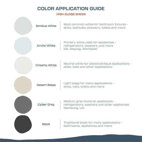 Oslo Home Porcelain + Appliance Touch Up Paint, 1Oz Arctic White High-Gloss Finish, Made In Usa, W/Brush In Bottle, Self-Priming, For Appliances + Bathroom Fixtures, Sinks, Tile, Metal & More #TOP3