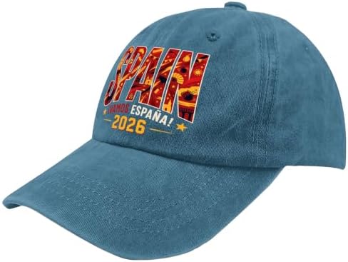 DGHFJHM Spain World Soccer Fan Countries Football Championship 2026 Football Fan Hat Cyan Blue